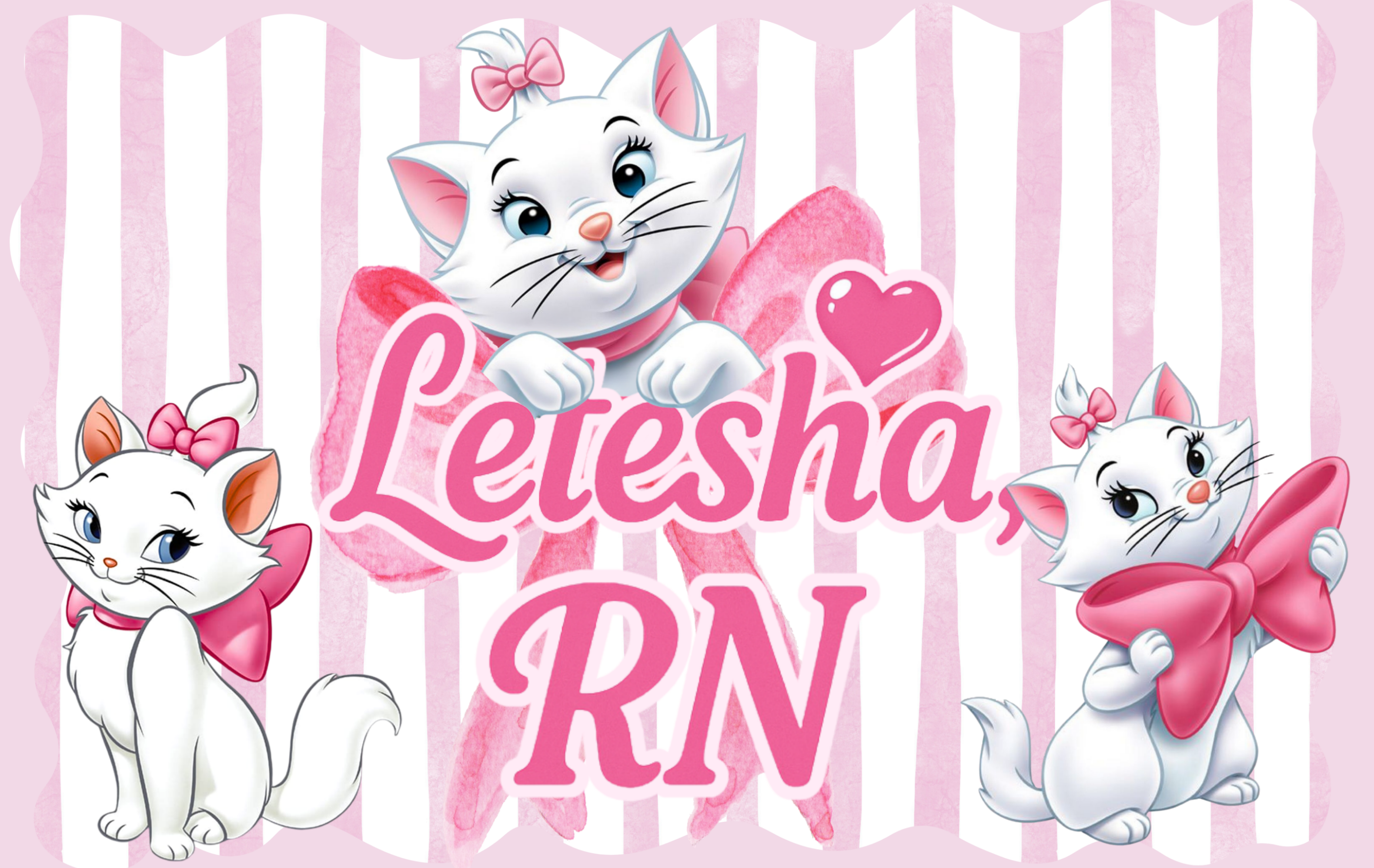 Custom ID Badge Pink Cat
