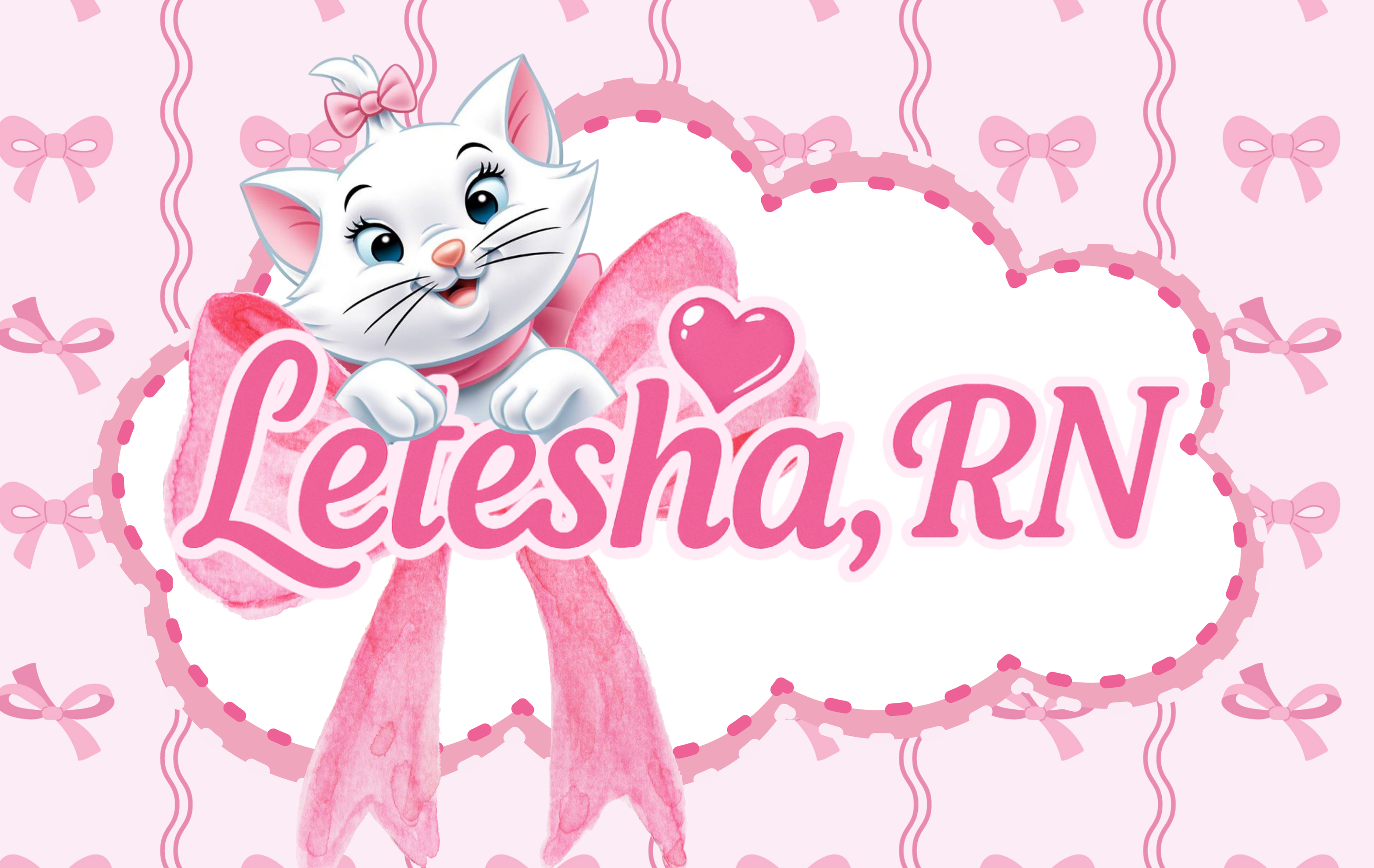 Custom ID Badge Pink Cat