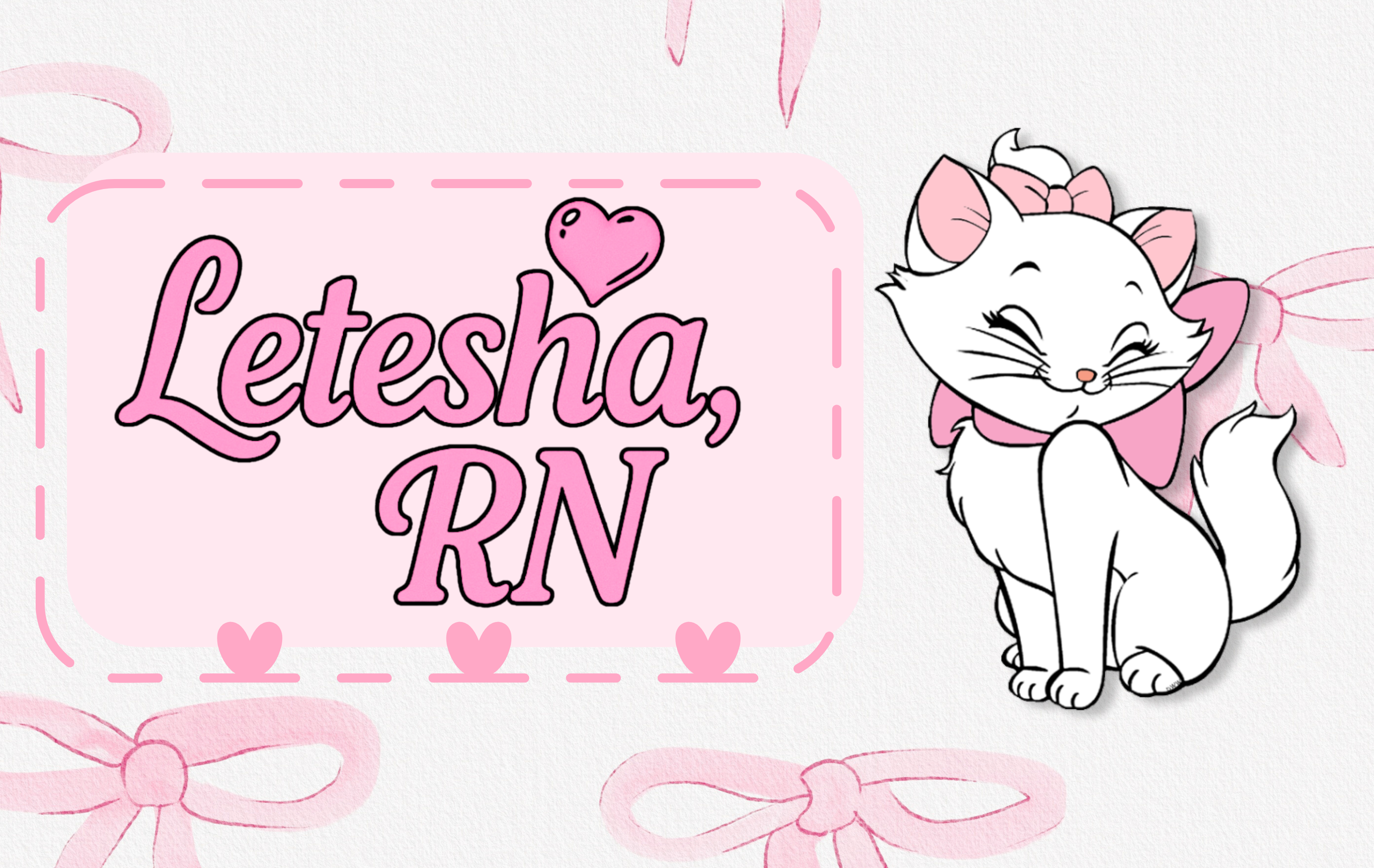Custom ID Badge Pink Cat